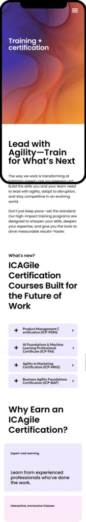 Adaptive X mobile website design